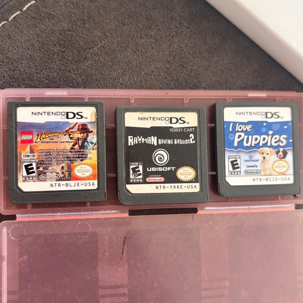 Nintendo DS Game  LEGO Indiana Jones 2 Rayman Raving Rabbids 2 I Love Puppies